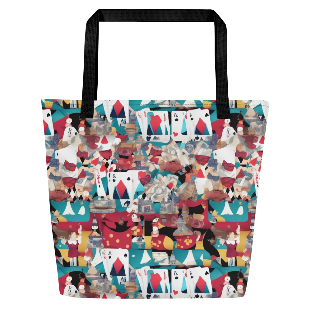 Carnival Solitaire on Large Tote Bag W/ Pocket — Front