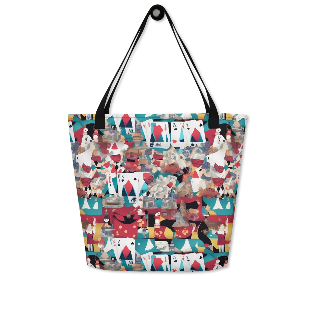 Carnival Solitaire on Large Tote Bag W/ Pocket — Front