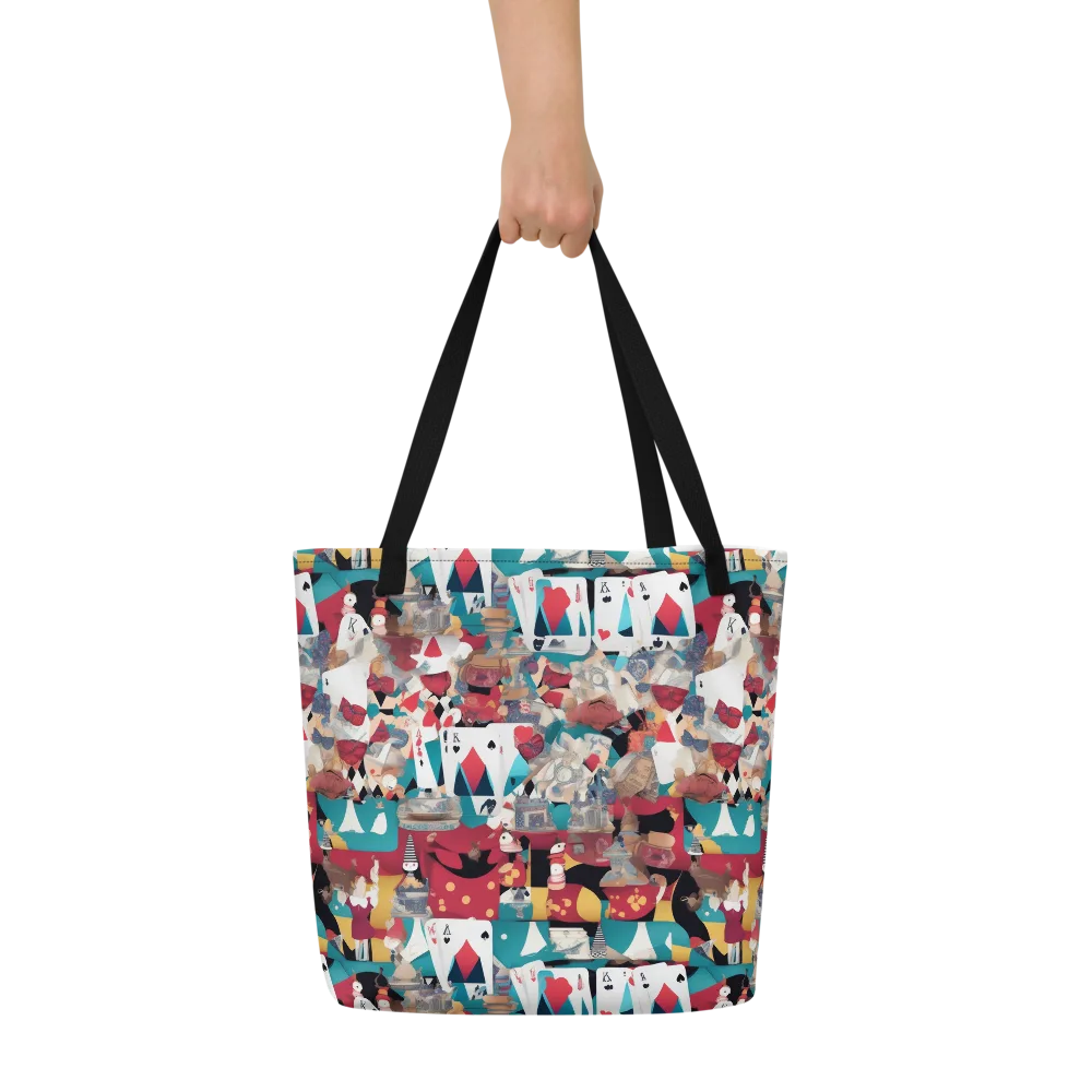 Carnival Solitaire on Large Tote Bag W/ Pocket — Front