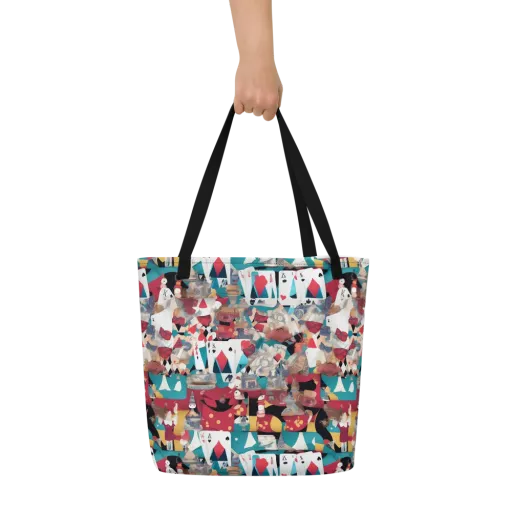 Carnival Solitaire on a Large Tote Bag W/ Pocket