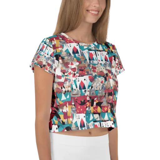 Carnival Solitaire on a Crop Tee