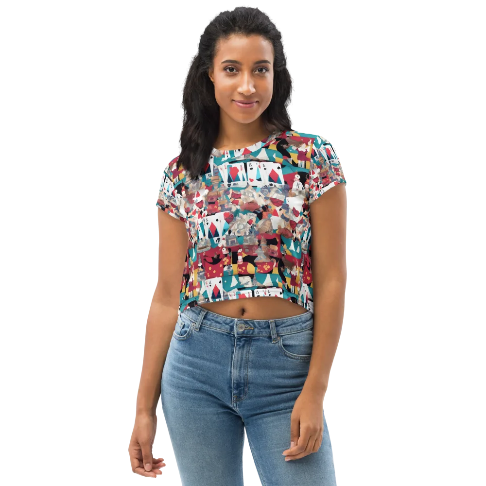 Carnival Solitaire on Crop Tee — Front