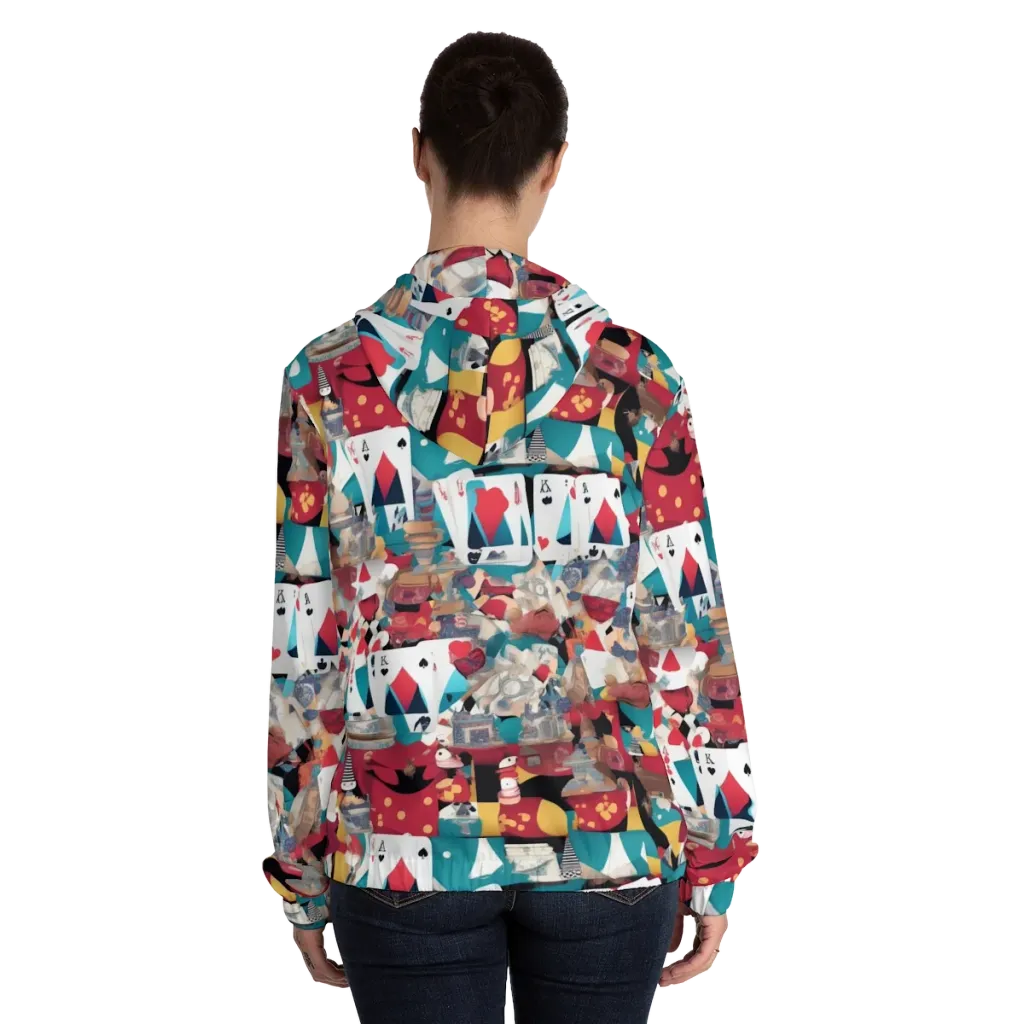 Carnival Solitaire on Women's Full-Zip Hoodie — Back On Person