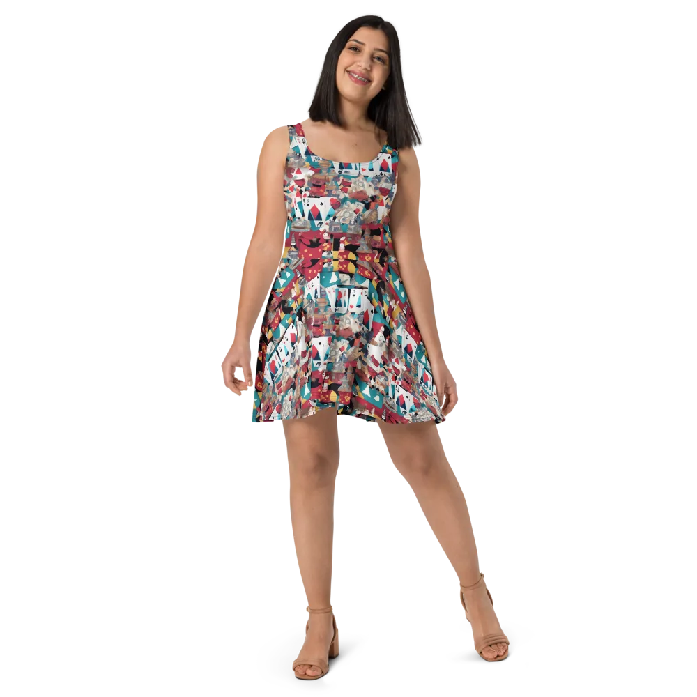 Carnival Solitaire on Skater Dress — Front