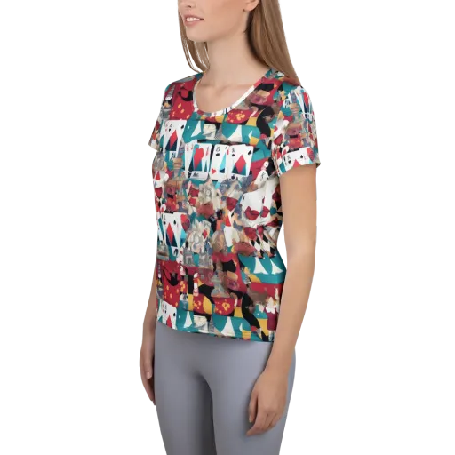 Carnival Solitaire on a Women's Athletic T-Shirt