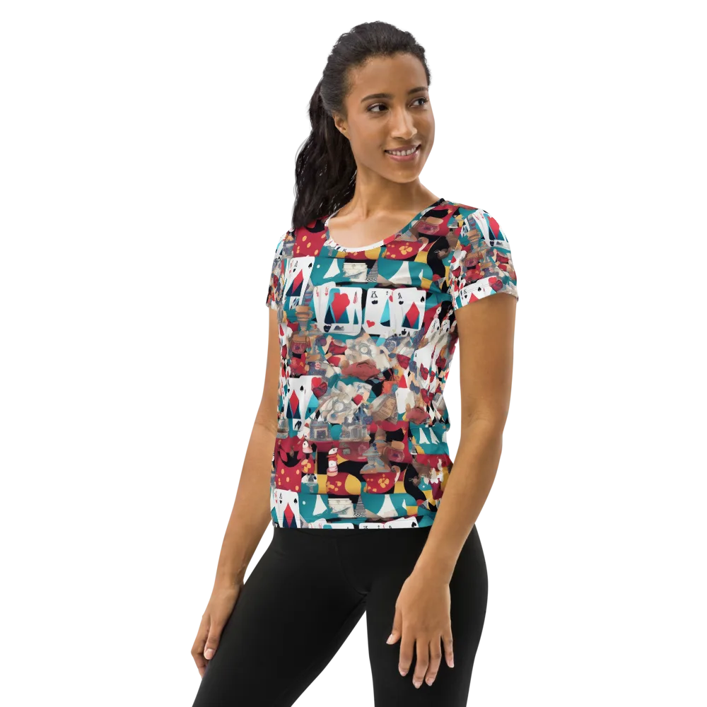 Carnival Solitaire on Women's Athletic T-Shirt — Left
