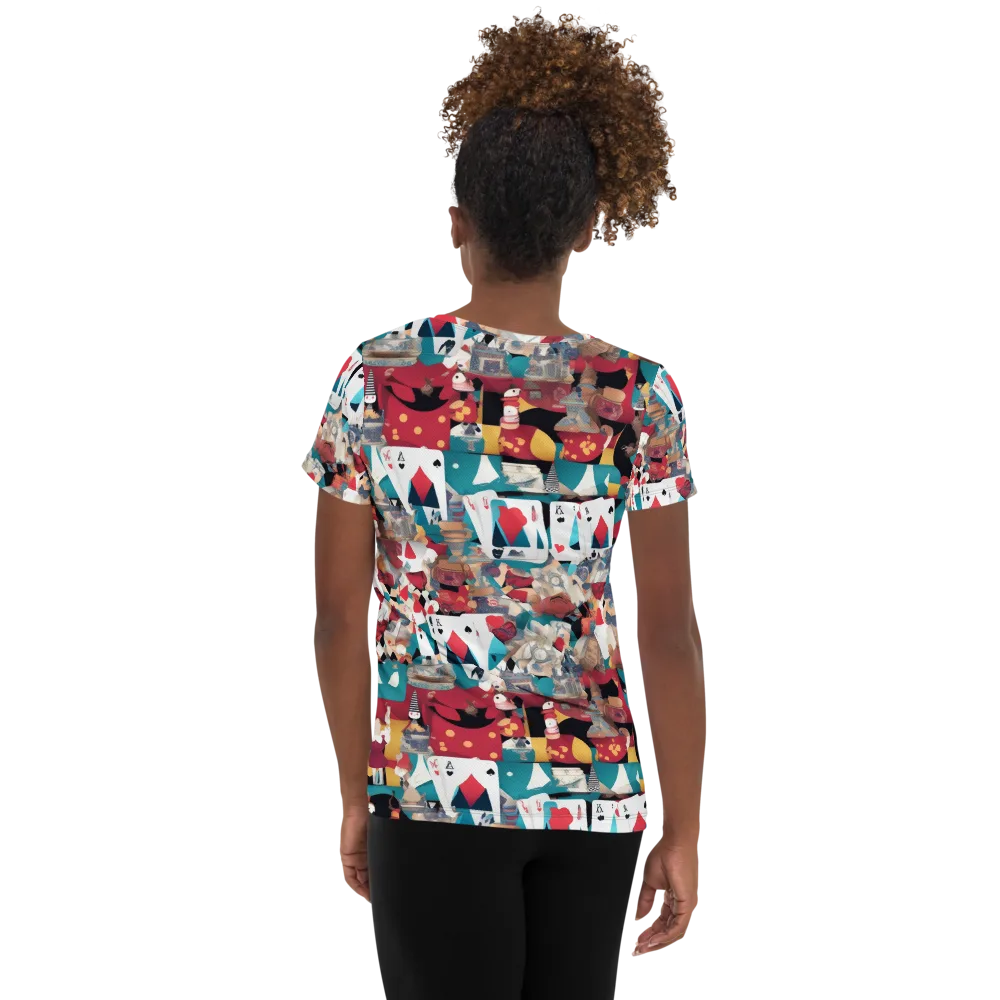 Carnival Solitaire on Women's Athletic T-Shirt — Back