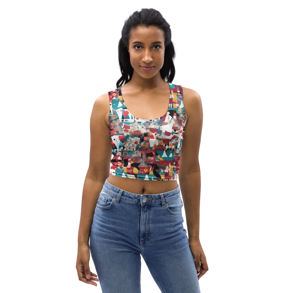 Carnival Solitaire on Crop Top — Front