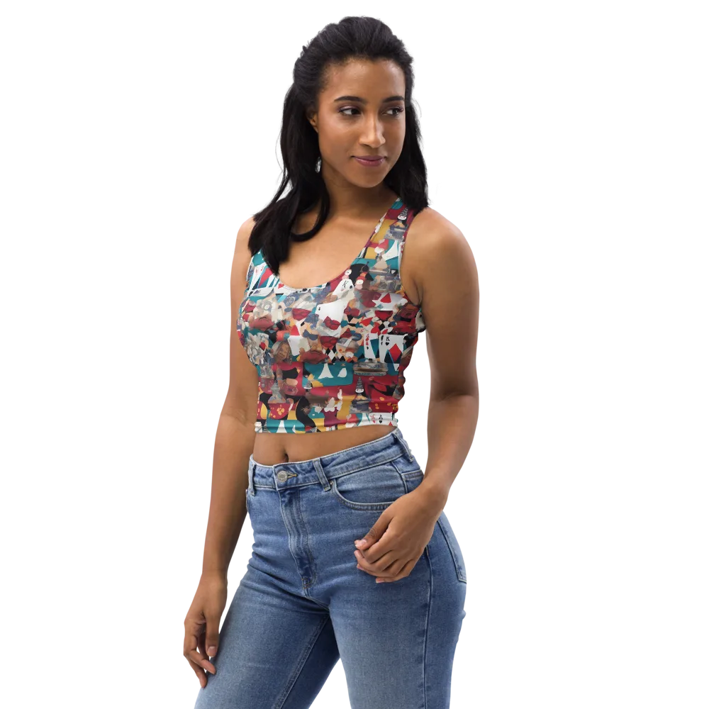 Carnival Solitaire on Crop Top — Left Front