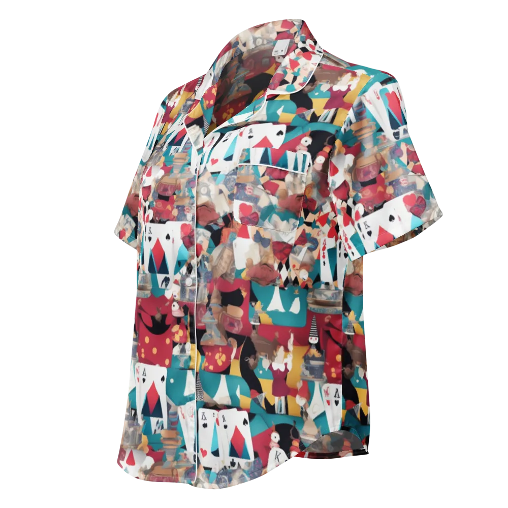 Carnival Solitaire on Women's Short Sleeve Pajama Top — Left Front