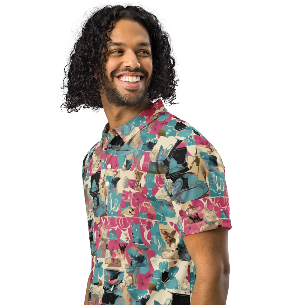 Cabinet of Curiosities on Men's Slim Fit Polo Shirt — Left Front