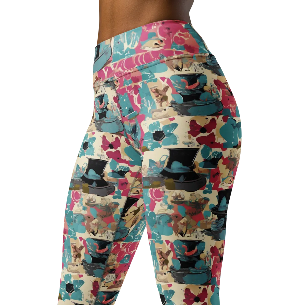 Cabinet of Curiosities on Yoga Leggings — Left Front