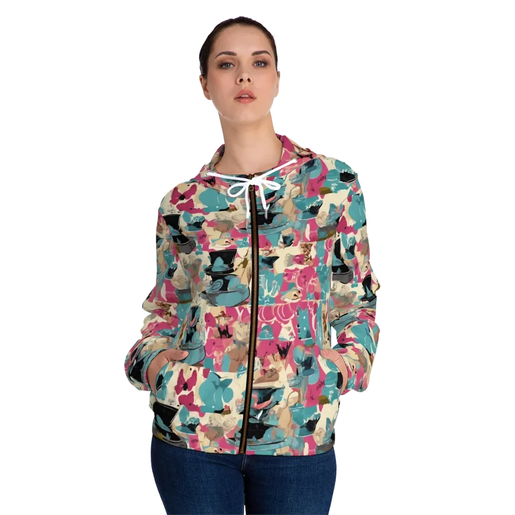 Cabinet of Curiosities on Women's Full-Zip Hoodie — Front On Person