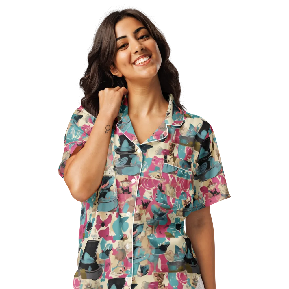 Cabinet of Curiosities on Women's Short Sleeve Pajama Top — Front