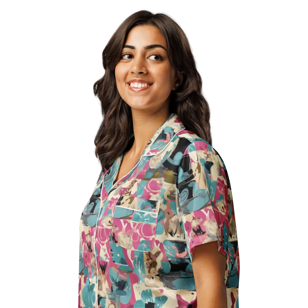 Cabinet of Curiosities on Women's Short Sleeve Pajama Top — Left Front