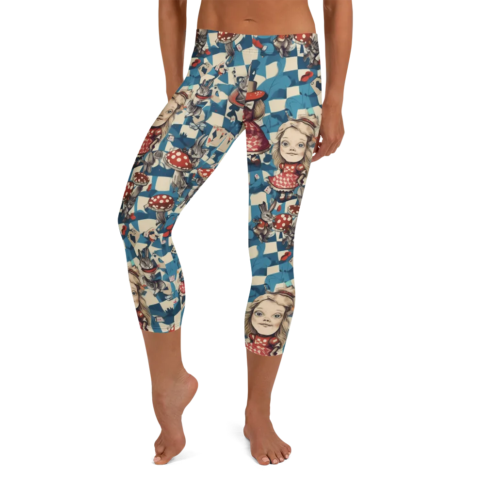 Wonderland Checkmate on Capri Leggings — Front