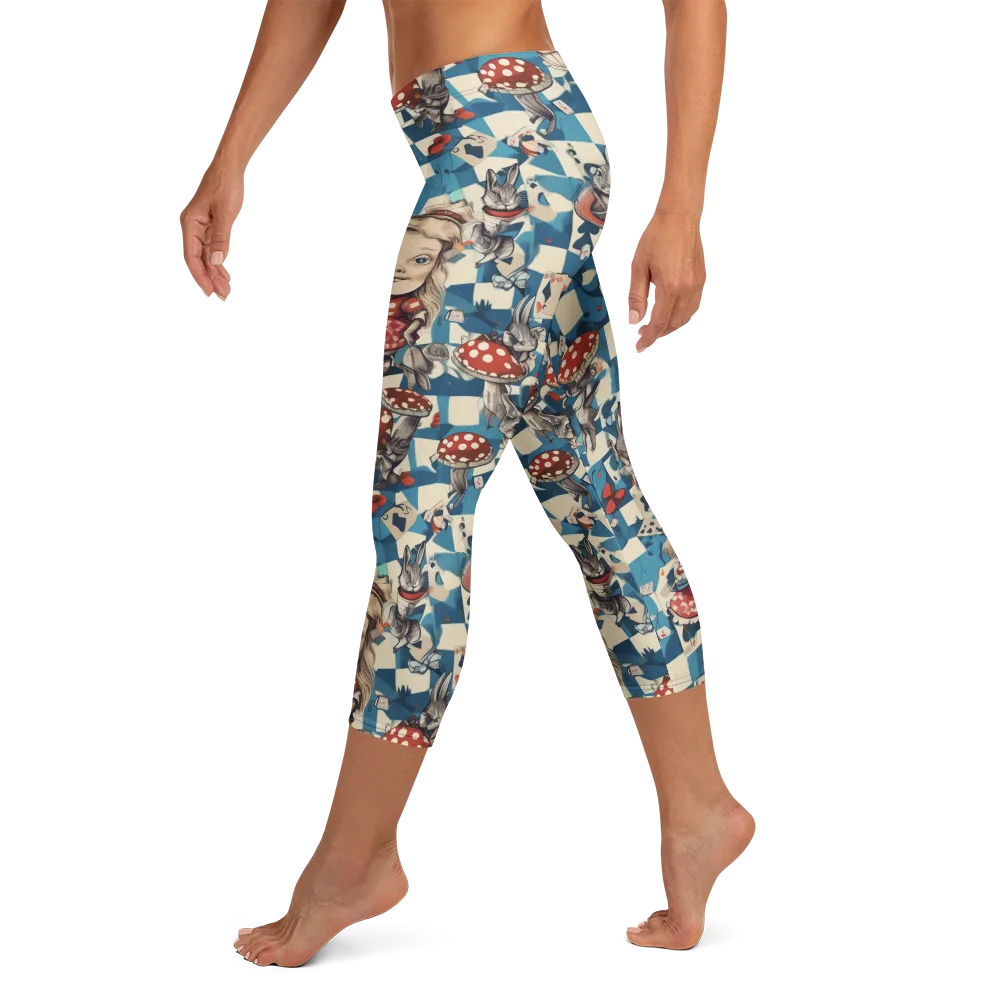 Wonderland Checkmate on Capri Leggings — Left