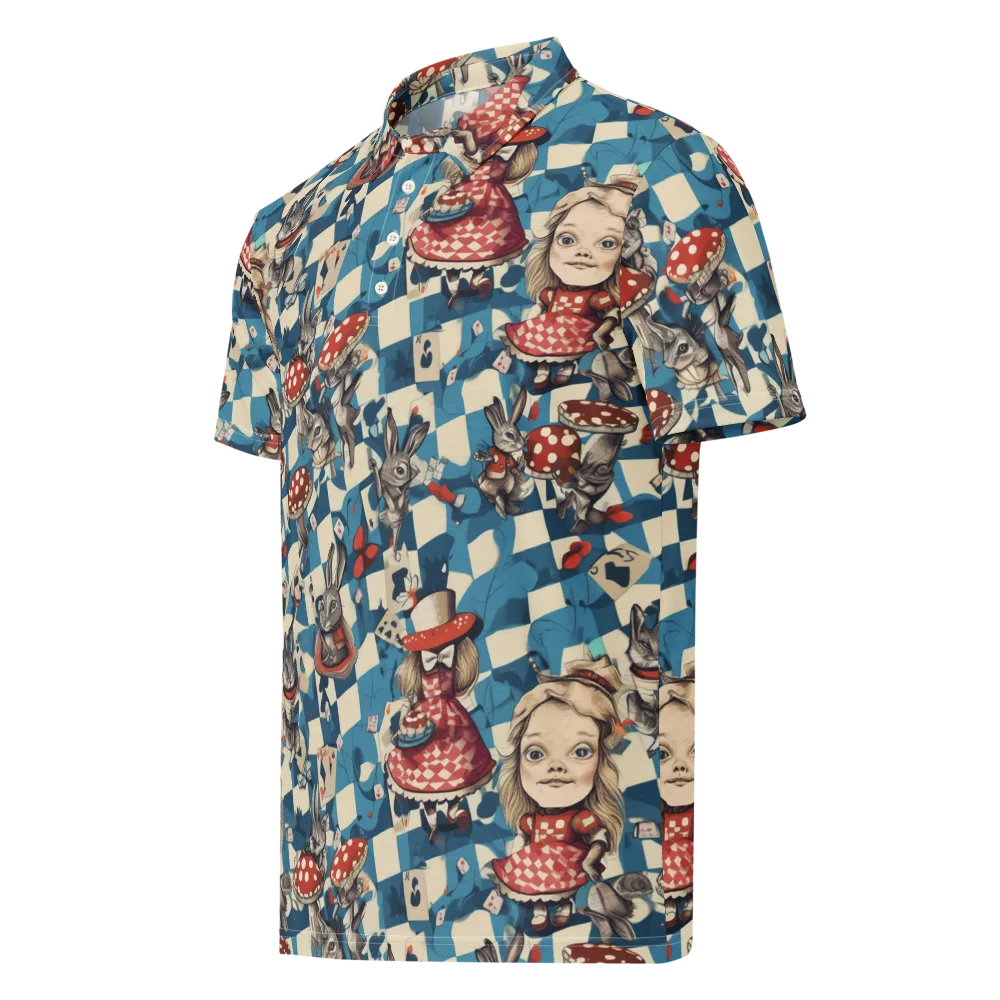 Wonderland Checkmate on Men's Slim Fit Polo Shirt — Left Front