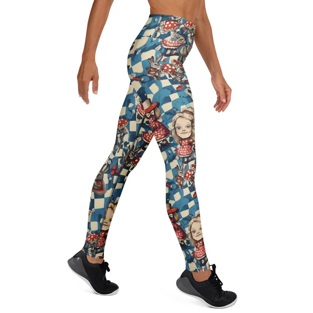 Wonderland Checkmate on Yoga Leggings — Right