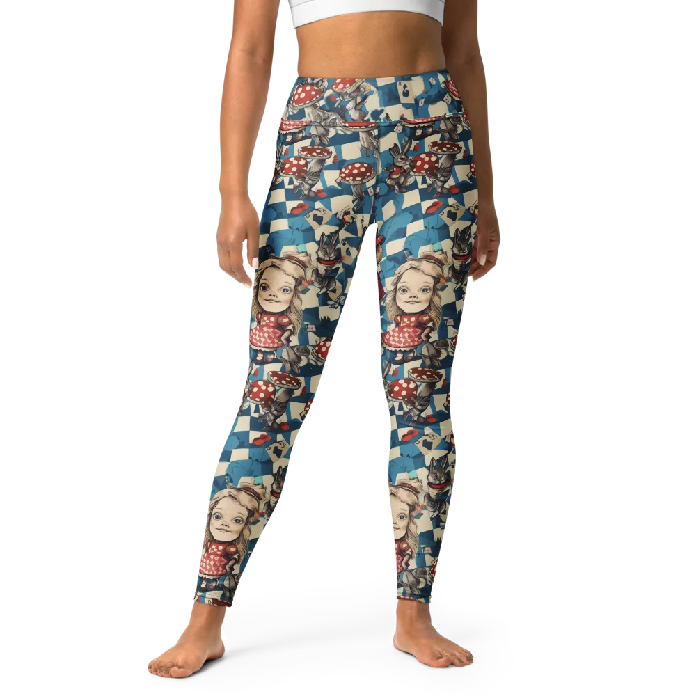 Wonderland Checkmate on Yoga Leggings — Front