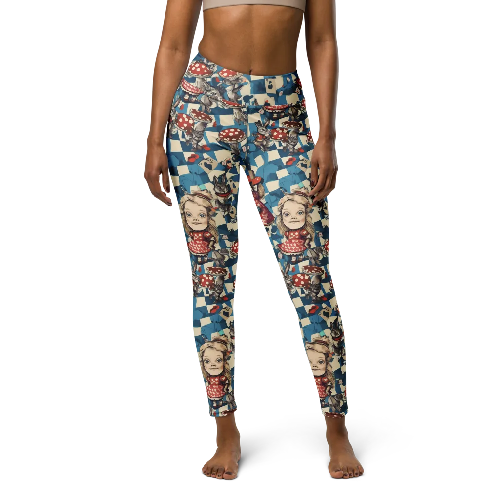Wonderland Checkmate on Yoga Leggings — Front
