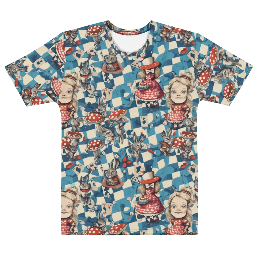 Wonderland Checkmate on Men's Cotton Crew Neck T-Shirt — Front