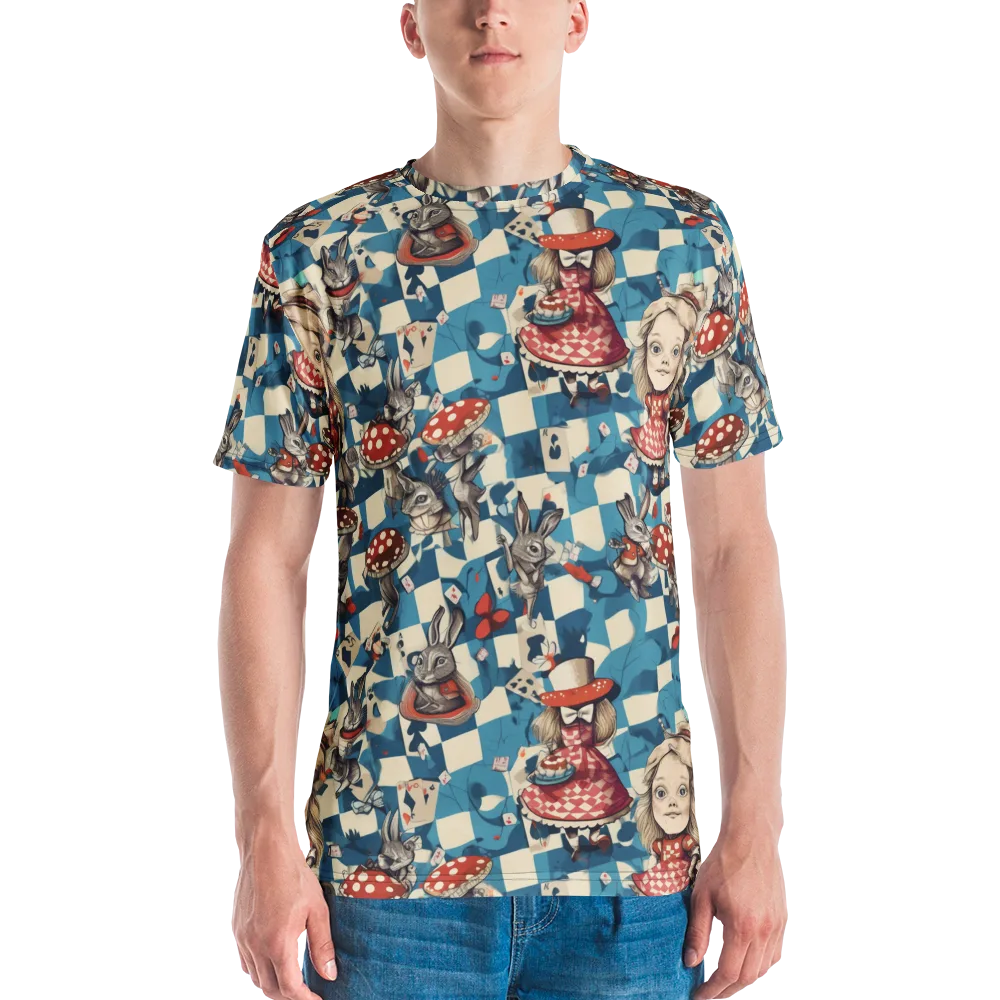 Wonderland Checkmate on Men's Crew Neck T-Shirt — Front