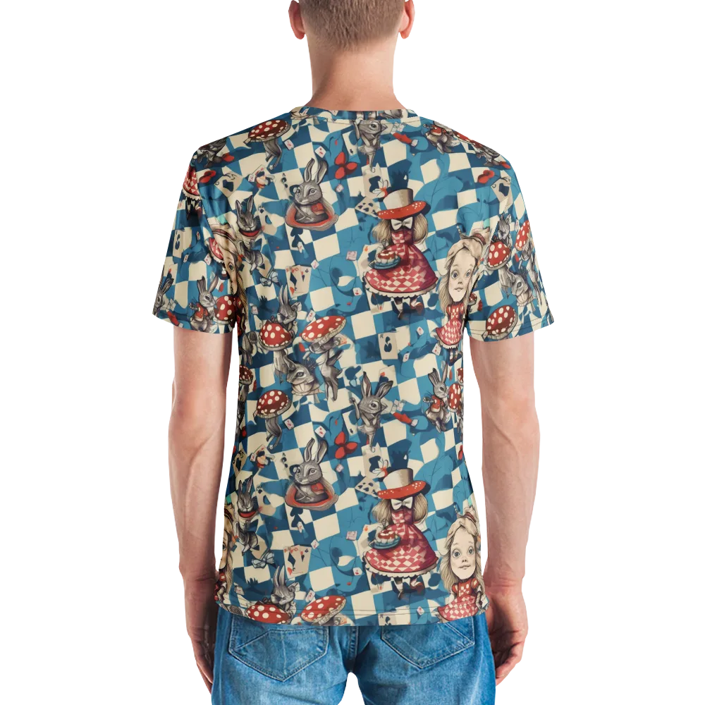 Wonderland Checkmate on Men's Crew Neck T-Shirt — Back