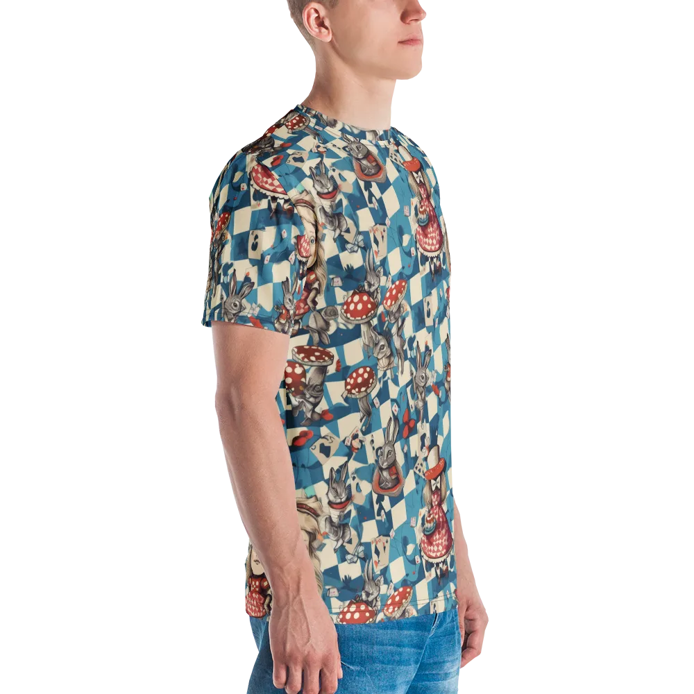 Wonderland Checkmate on Men's Crew Neck T-Shirt — Right