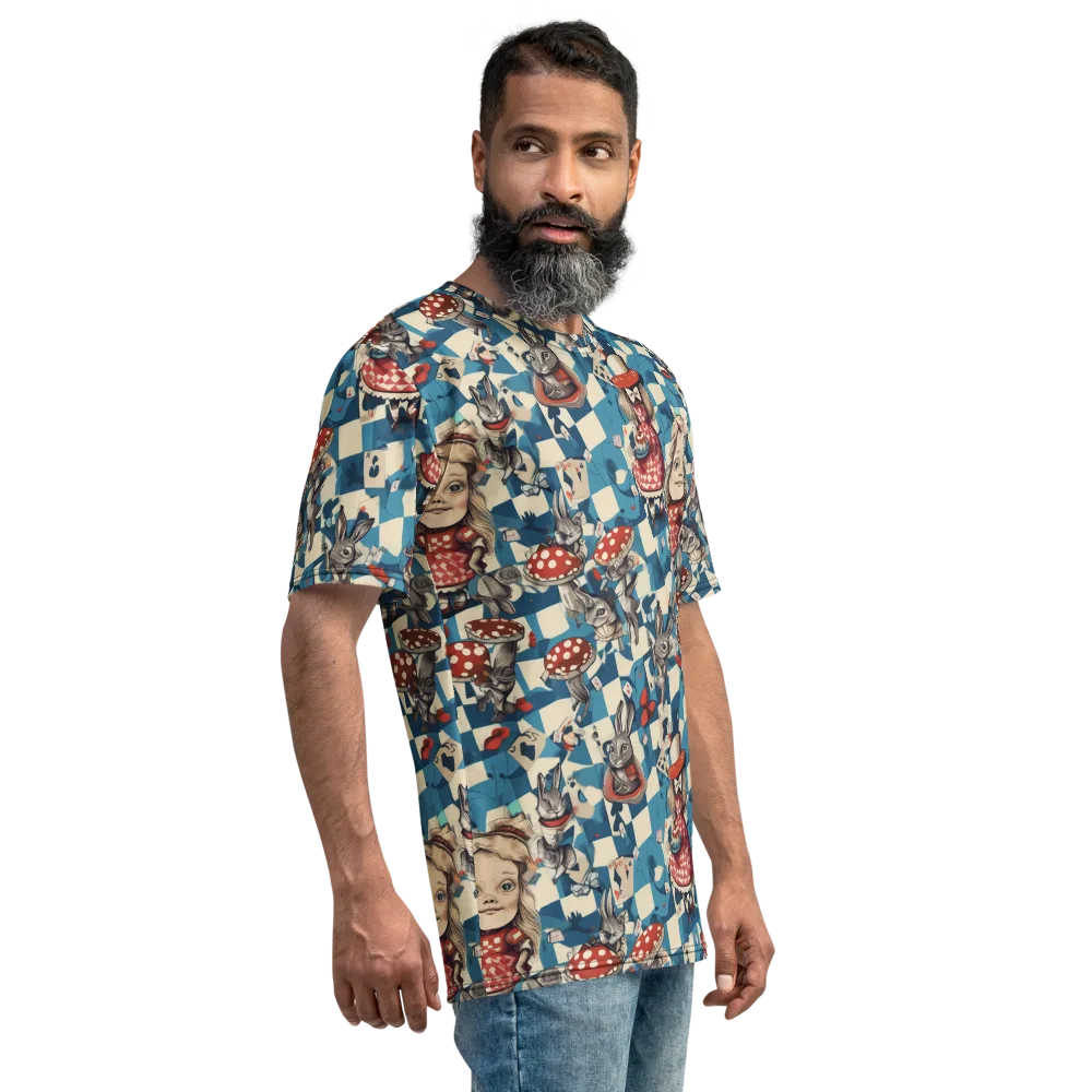 Wonderland Checkmate on Men's Crew Neck T-Shirt — Right