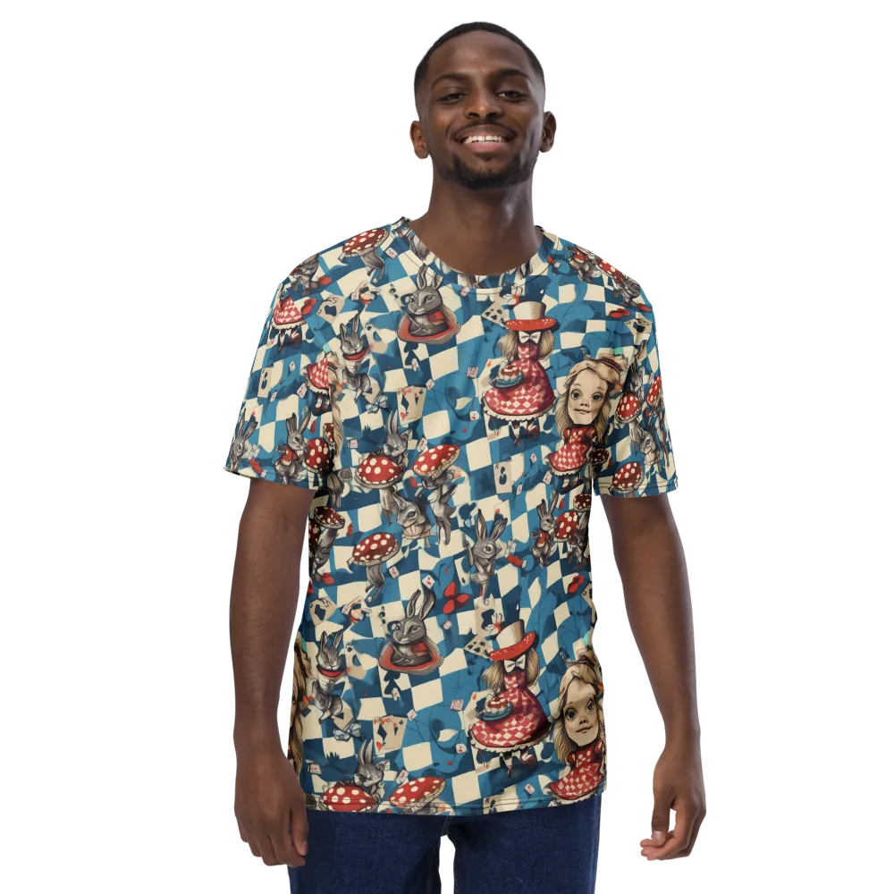 Wonderland Checkmate on Men's Crew Neck T-Shirt — Front
