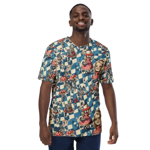 Wonderland Checkmate on a Men's Crew Neck T-Shirt