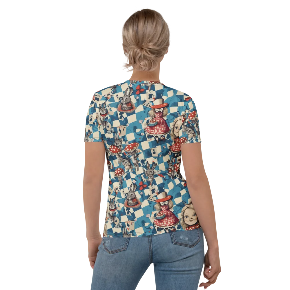 Wonderland Checkmate on Women's Crew Neck T-Shirt — Back