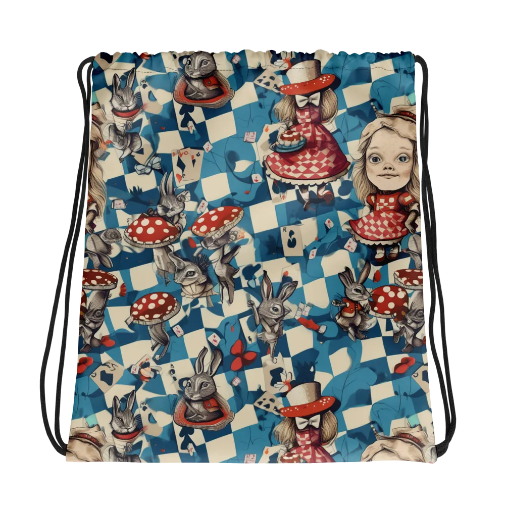 Wonderland Checkmate on Drawstring Bag — Photo