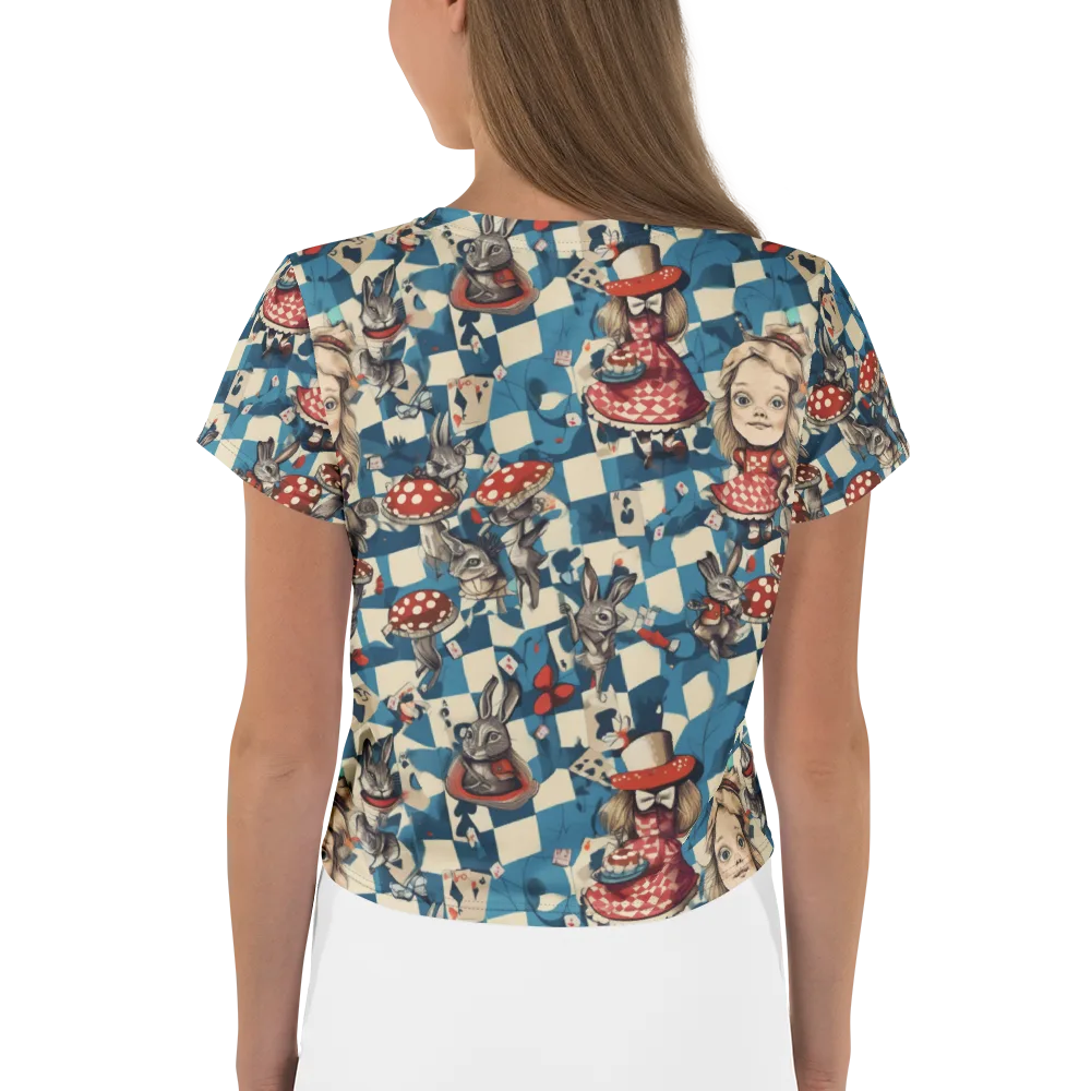 Wonderland Checkmate on Crop Tee — Back