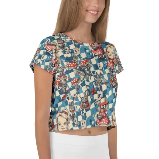 Wonderland Checkmate on a Crop Tee