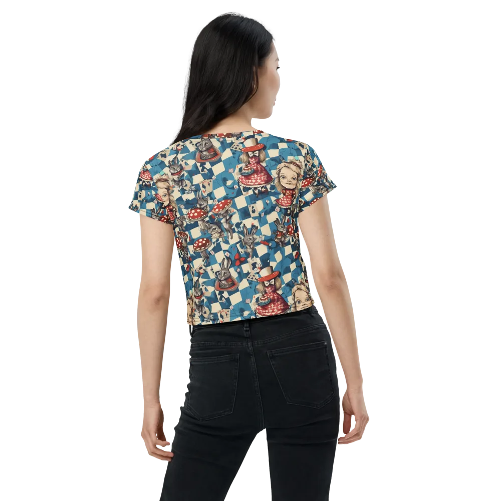Wonderland Checkmate on Crop Tee — Back