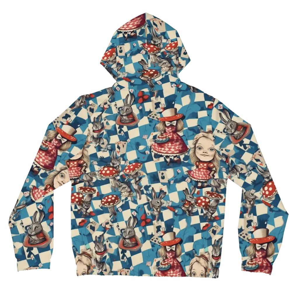 Wonderland Checkmate on Women's Full-Zip Hoodie — Back