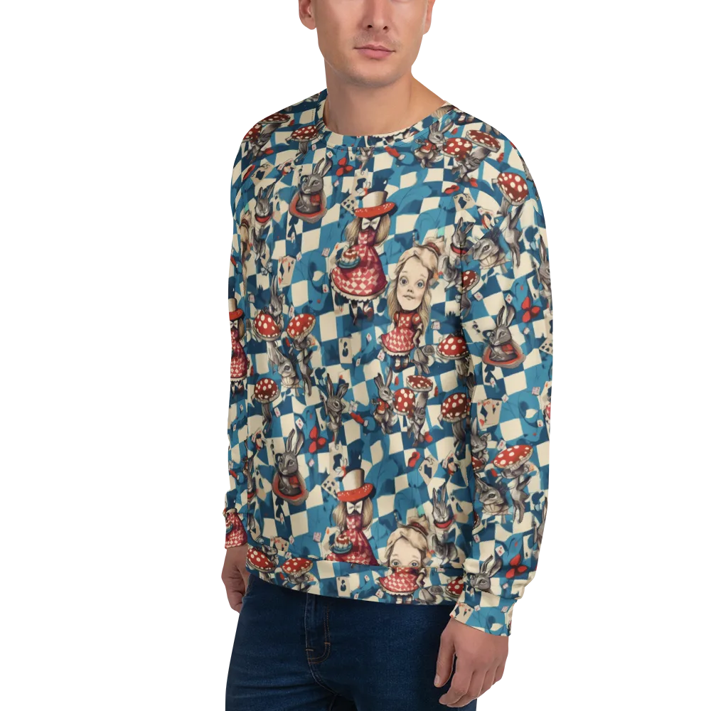 Wonderland Checkmate on Sweatshirt — Left Front