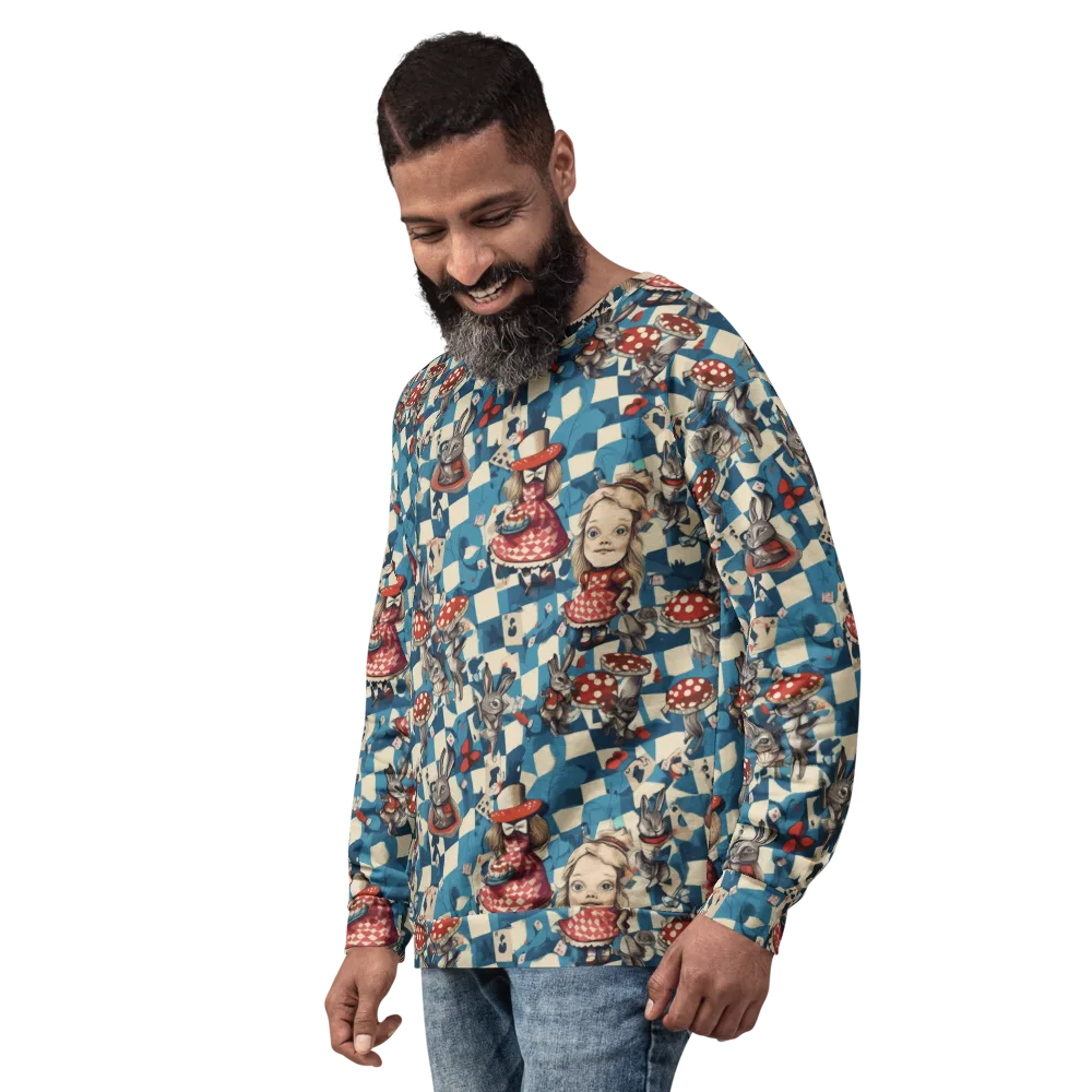 Wonderland Checkmate on Sweatshirt — Left Front