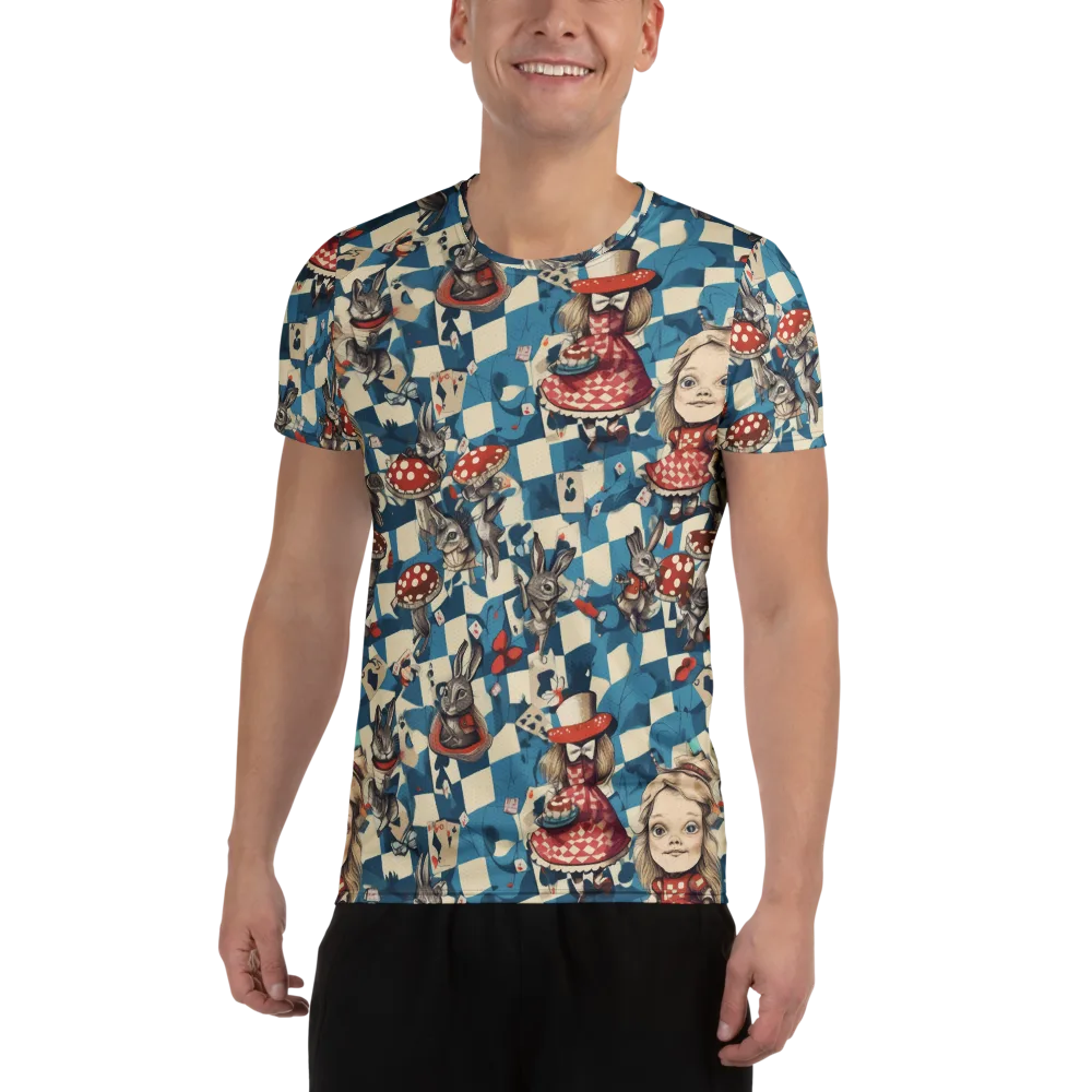 Wonderland Checkmate on Men's Athletic T-Shirt — Front
