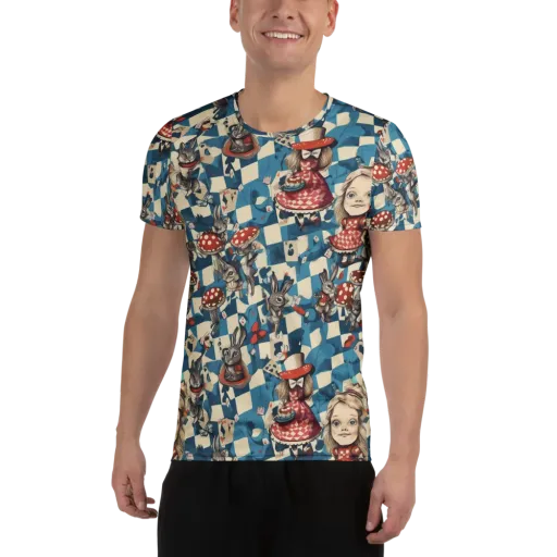 Wonderland Checkmate on a Men's Athletic T-Shirt