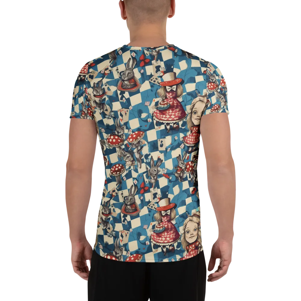 Wonderland Checkmate on Men's Athletic T-Shirt — Back