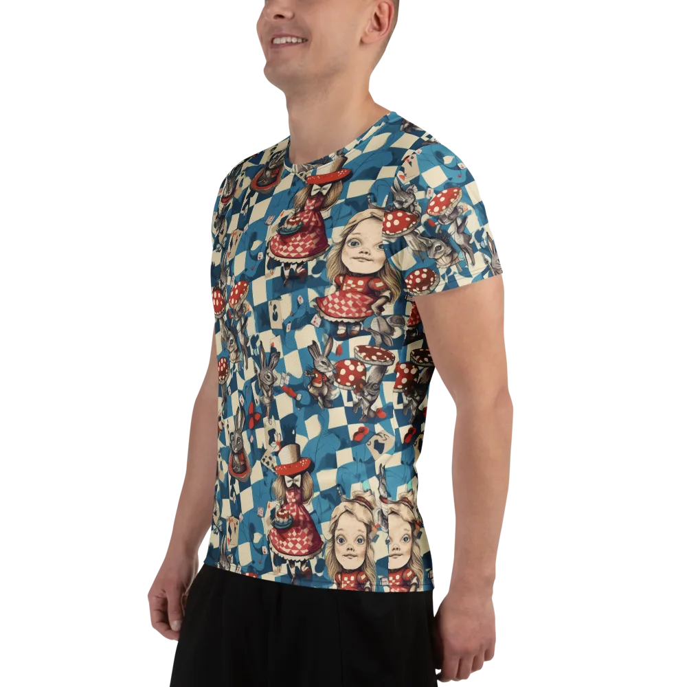 Wonderland Checkmate on Men's Athletic T-Shirt — Left