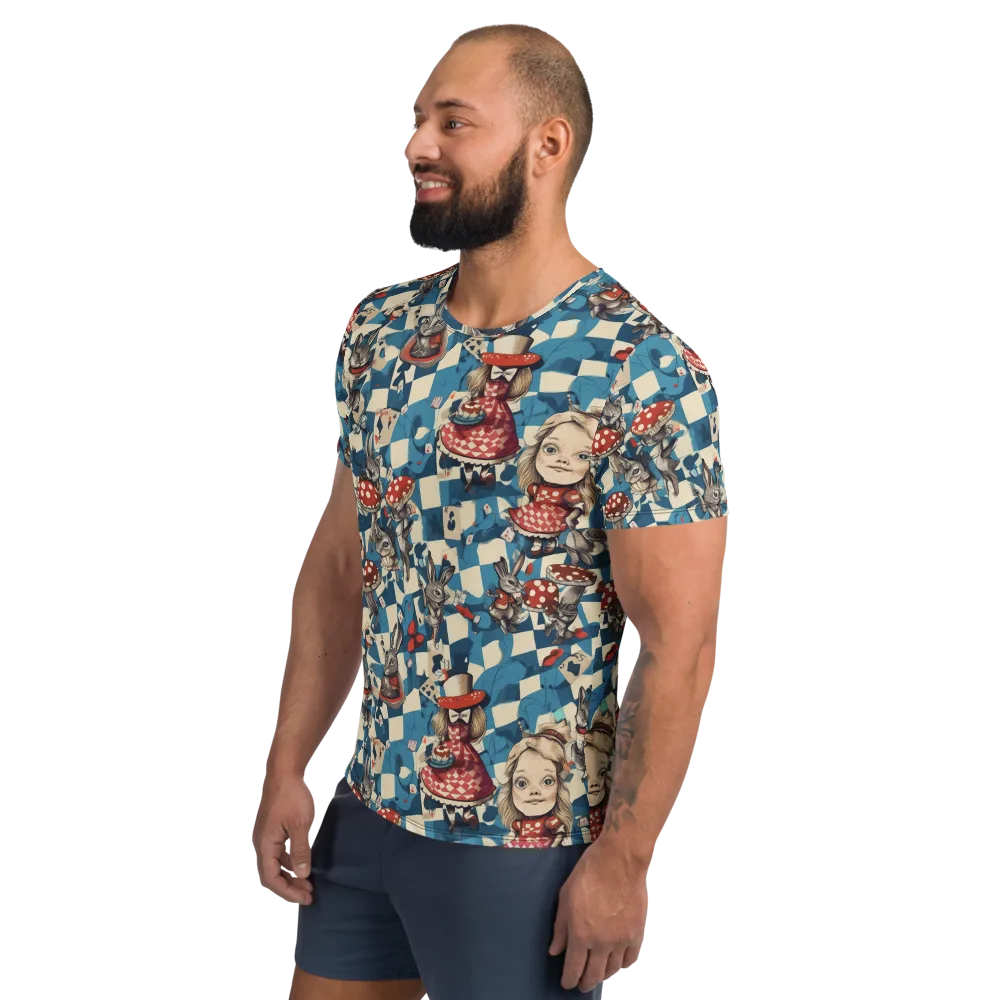 Wonderland Checkmate on Men's Athletic T-Shirt — Left