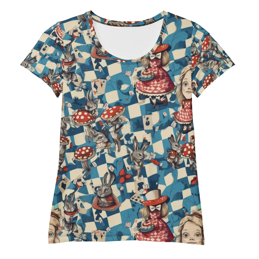 Wonderland Checkmate on Women's Athletic T-Shirt — Front