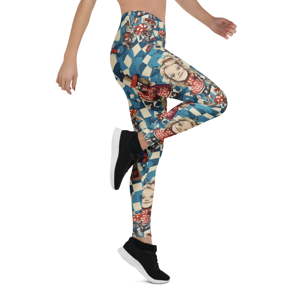 Wonderland Checkmate on Leggings — Right