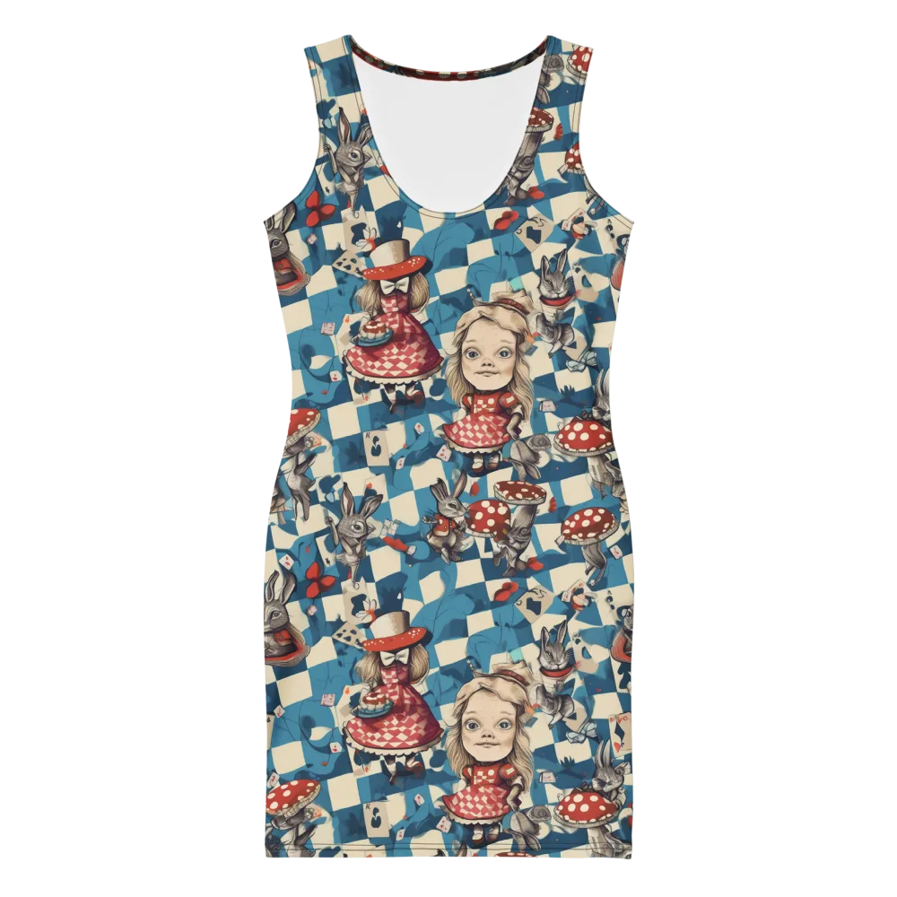 Wonderland Checkmate on Bodycon Dress — Front