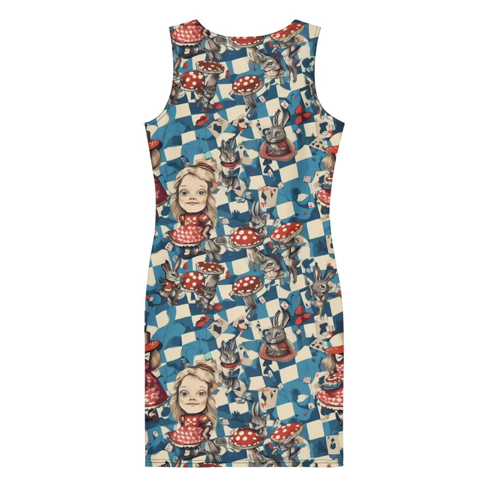 Wonderland Checkmate on Bodycon Dress — Back