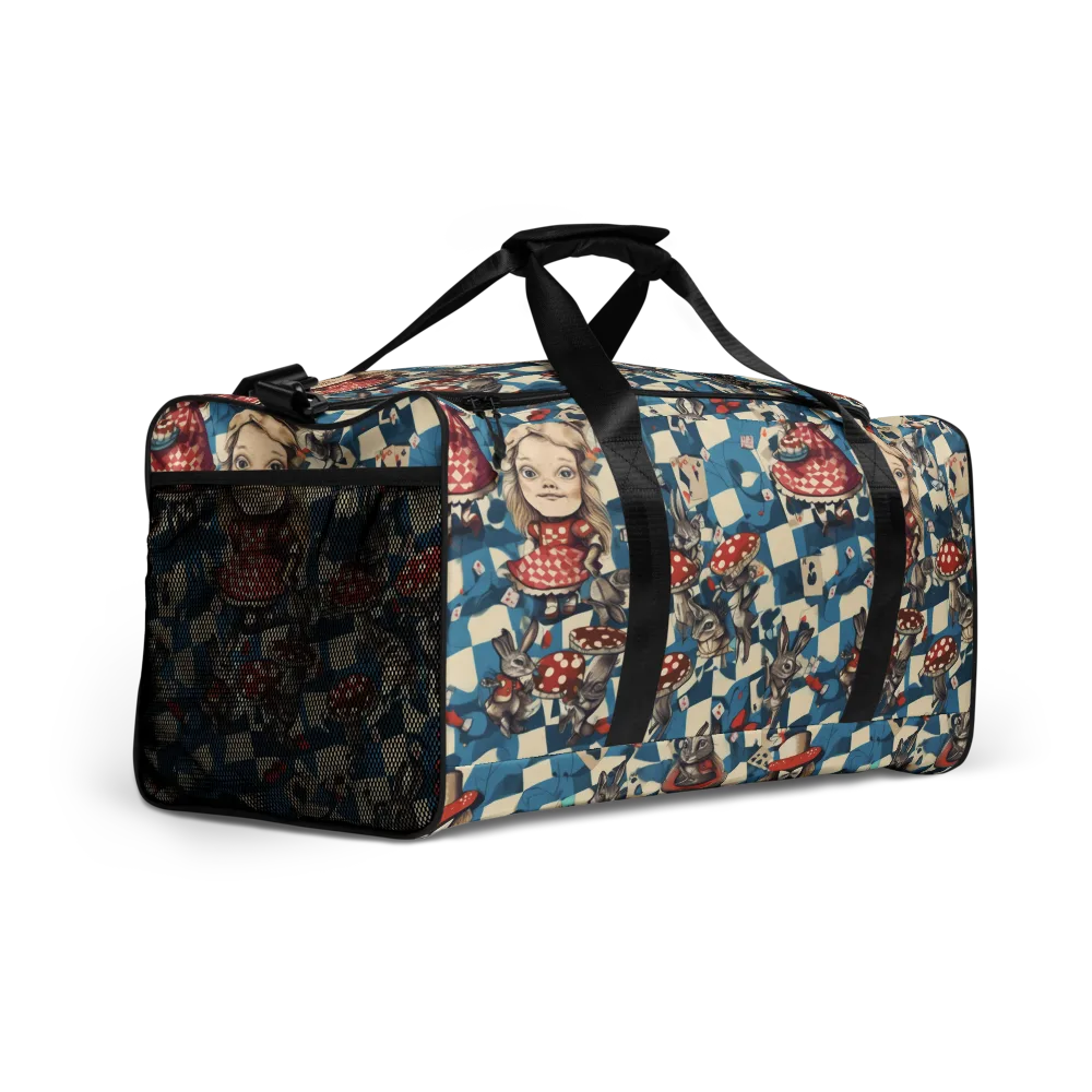 Wonderland Checkmate on Duffle Bag — Right Front